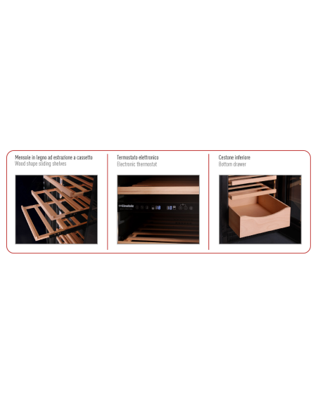 Expositor de vinos - Multi temperatura - cm 92 x 69 x 180 h