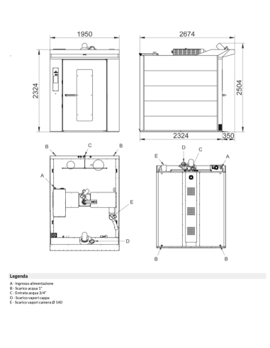 Forno rotante elettrico - Carrello - N.18x cm...