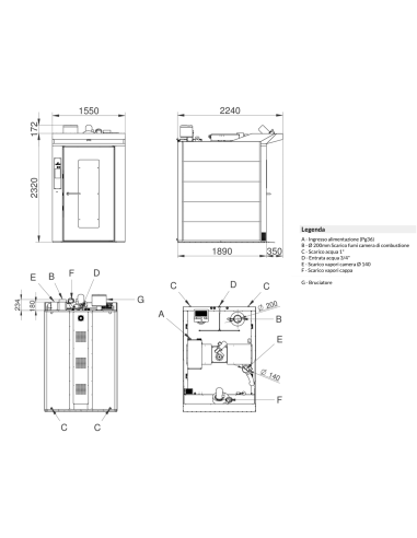 Forno gas touch - N.18x cm 80x80/66x92/80x100 -...