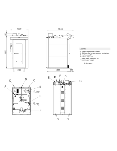 Forno gas touch - N.18 x cm 60 X80 - cm 130 x...