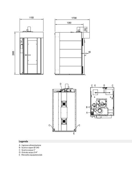 Forno elettrico touch - N.15 x cm 40x60/40x80/66x46 - cm 115 x 139 x 232h