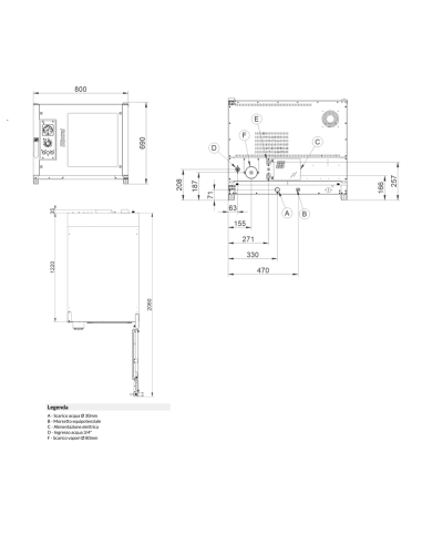 Horno eléctrico - N.5 x cm 40x80/76x46 - cm 80...