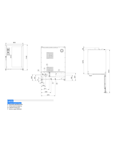 Horno eléctrico - N.10 x cm 40x60/66x46 - cm 80...