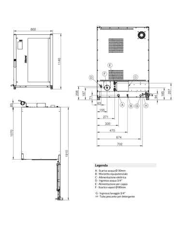 Electric oven touch - N.10 x cm 40x60/66x46 -...