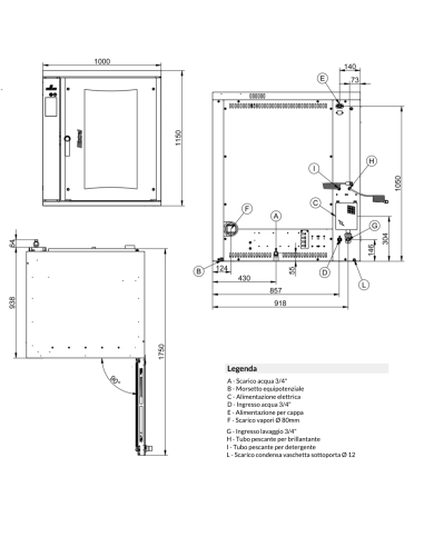 Horno eléctrico - N.10 x cm 40x60/66x46 - cm...