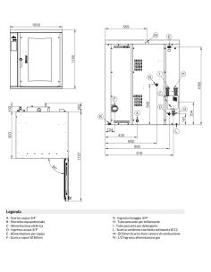 Horno de gas - N.10 x cm 40x60/66x46 - cm 100x 99x 114.5h 2