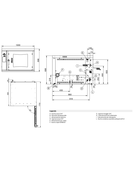 Electric oven touch - N.6 x cm 40x60/66x46 - cm 100x 90x 69.5h