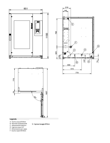 Electric oven touch - N. 10 x cm 40 x 60/46x66...