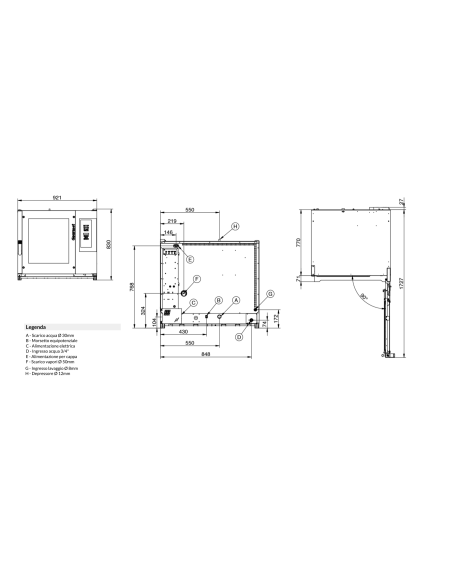 Electric oven - N.12 x GN 1/1 or n.6 x GN 2/1 - cm 92 x 92 x 83 h