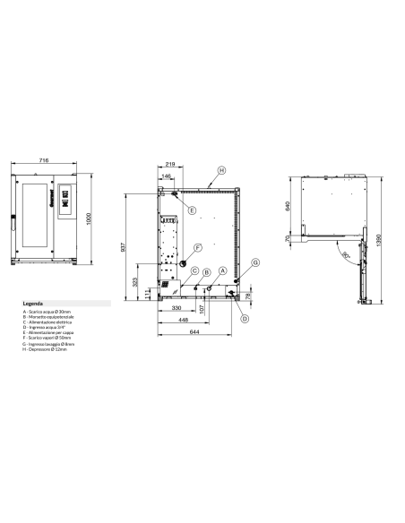 Forno elettrico -N.10 x GN 1/1 - cm 71.5 x 80 x 100h