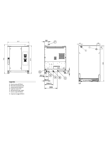 Horno eléctrico - N. 5 x GN 1/1 - cm 51.7 x...