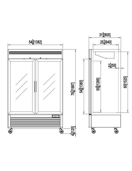 Refrigerator cabinet with glass doors 1335 litres - Tropicalized