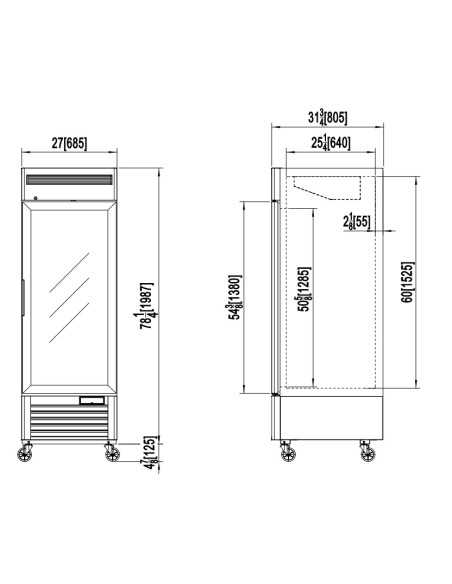 Freezer cabinet glass door 610 liters - cm 68.5 x 80 x 212 h Freezer cabinet glass door 610 liters - cm 68.5 x 80 x 212 h