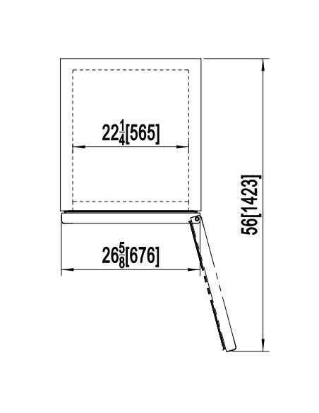 Armario congelador con puerta de cristal 610 litros - cm 68,5 x 80 x 212 h