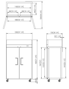 Armadio frigorifero Litri 900 - cm 120 x 73 x 194.5 h 2