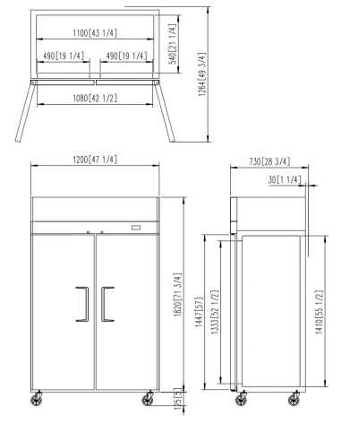 Armadio frigorifero Litri 900 - cm 120 x 73 x 194.5 h