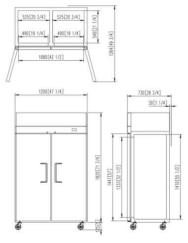 Refrigerated cabinet dual temperature Liters 420 x 2 - cm 120 x 73 x 194.5h
