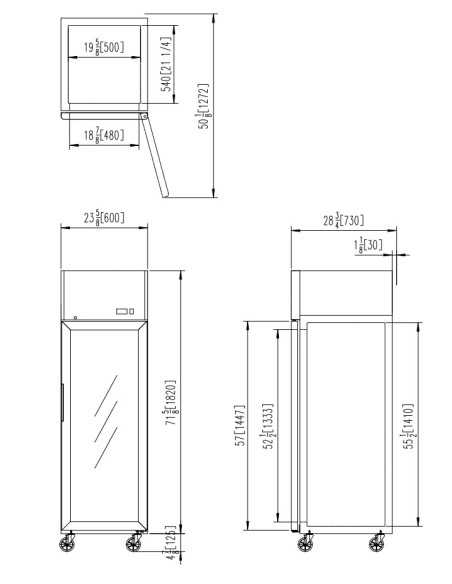 Refrigerator cabinet glass door 410 liters - cm 60 x 73 x 194.5 h Refrigerator cabinet glass door 410 liters - cm 60 x 73 x 194.5 h