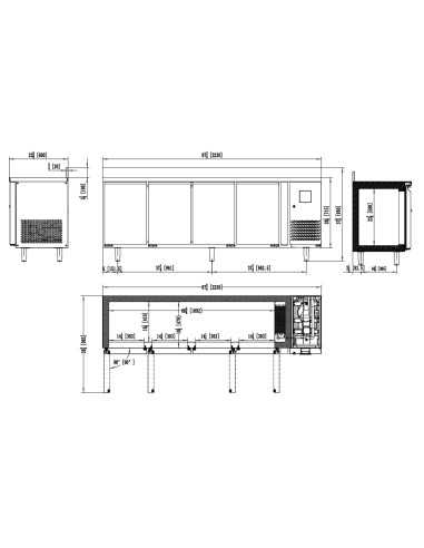 Tavolo refrigerato 4 porte - Tropicalizzato -...