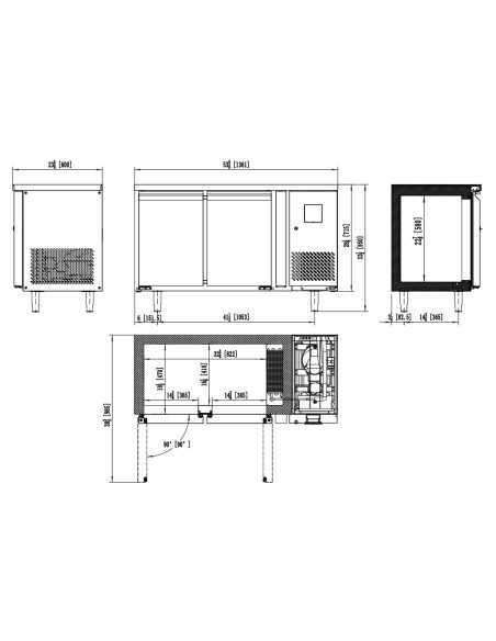 Refrigerated table with 2 doors - Tropicalized - cm 136.5 x 60 x 85 h Refrigerated table with 2 doors - Tropicalized - cm 136.5 x 60 x 85 h