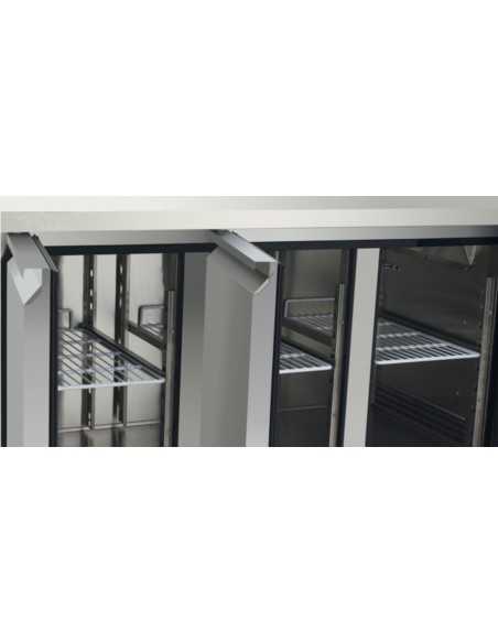 Refrigerated table with 2 doors - Tropicalized - cm 136.5 x 60 x 85 h Refrigerated table with 2 doors - Tropicalized - cm 136.5 x 60 x 85 h