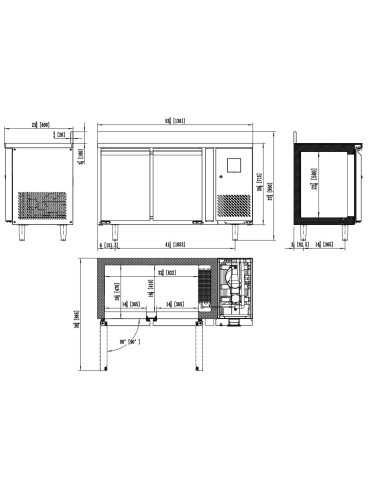 Tavolo refrigerato con 2 porte - Tropicalizzato - Alzatina