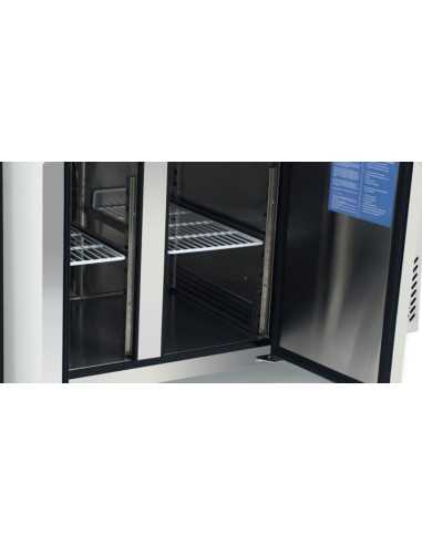 Refrigerated table 2 doors - Backsplash - Tropicalized - cm 136 x 70 x 85 h