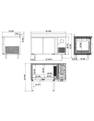 Mesa refrigerada 2 puertas - Upstand -...