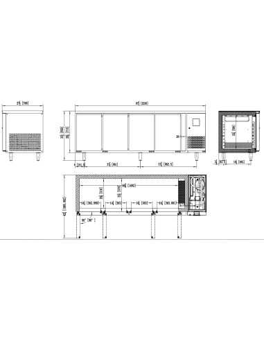 Mesa refrigerada de 4 puertas - Tropicalizada -...