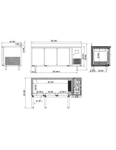 Freezer table 3 door - Backsplash -...