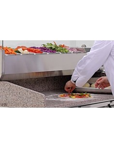 Pizza counter with 3 doors - Display cabinet - cm 136.5 x 70 x 100 + 43.5 h 2