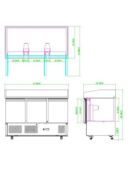 Pizza counter 3 door - cm 136.5 x 70 x 100 h Pizza counter 3 door - cm 136.5 x 70 x 100 h