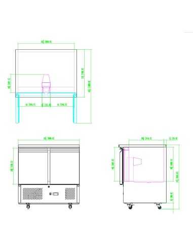 Saladette refrigerata con 2 porte - cm 90 x 70 x 94.3 h