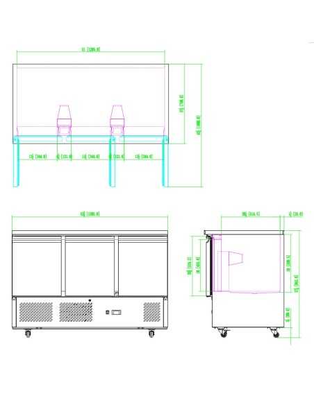 Saladette refrigerated with 3 doors - cm 136.5 x 70 x 94.3h Saladette refrigerated with 3 doors - cm 136.5 x 70 x 94.3h