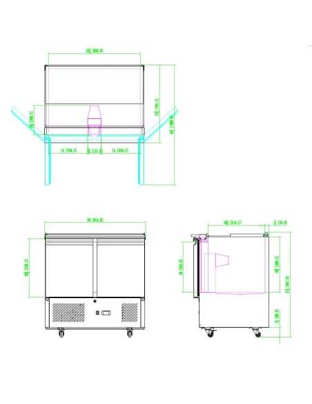 Mostrador para pizza con 2 puertas - cm 90 x 70 x 95 h Mostrador para pizza con 2 puertas - cm 90 x 70 x 95 h
