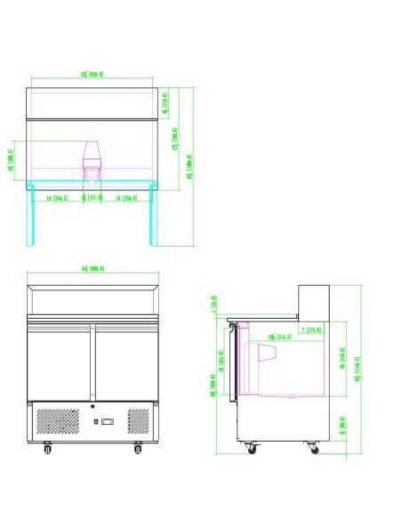 Mostrador para pizza de 2 puertas - Porta ingredientes - cm 90 x 70 x 115,7 h Mostrador para pizza de 2 puertas - Porta ingredientes - cm 90 x 70 x 115,7 h