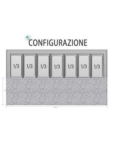 Mostrador para pizza de 3 puertas - Vitrina - cm 138 x 70 x 116,8 h