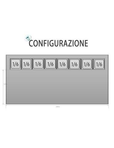 Mostrador para pizza de 3 puertas - Vitrina - cm 138 x 70 x 110,5 h