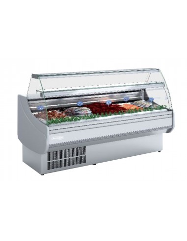 Fish counter - Curved glass - cm 202.5 x 94 x 123 h