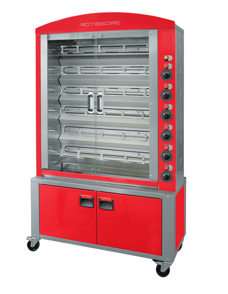 Girarrosto verticale elettrico - N. 36 Polli - 6 aste - cm 117.5 x 50 x 138.6 h