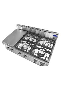 Cucina a gas 6 fuochi - Da banco - cm 120 x 70 x 54.7 h 2