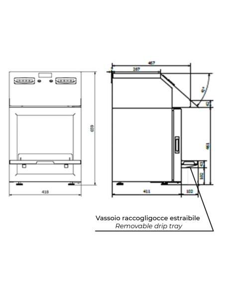 Vino dispensador con Bolsas BIB 3, 5 o 10 litros - cm 41.8 x 51.3 x 66 h