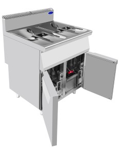 Friggitrice a gas con due vasche 21 + 21 litri - cm 80 x 90 x 114h 2