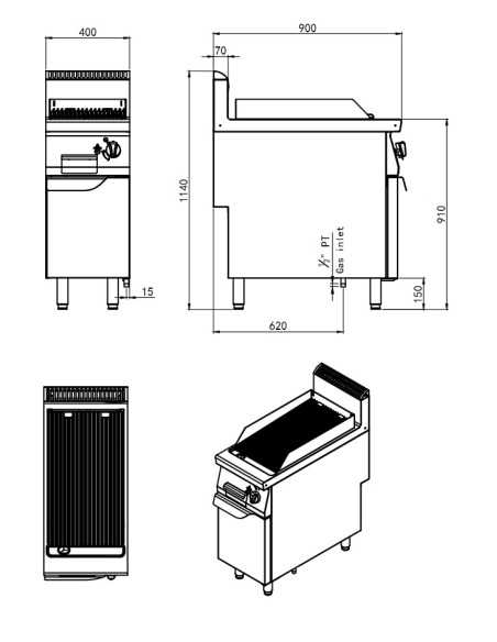 Griglia a pietra lavica - cm 40 x 90 x 114 h Griglia a pietra lavica - cm 40 x 90 x 114 h