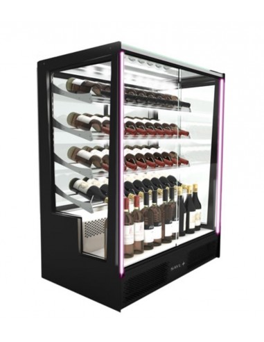 Wine refrigerated mural - Ventilated - Temperature 4°C/ 8°C - Front and shelf LED light - cm 101.5 x 62 x 124 h