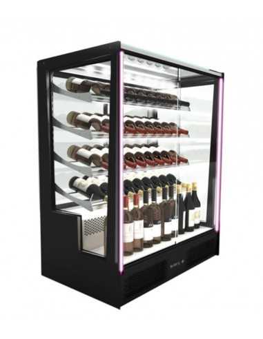 Murale refrigerato vino - Ventilato - Temperatura +4°C/ +8°C - Luce led frontale e su ripiano - cm 101.5 x 62 x 124 h