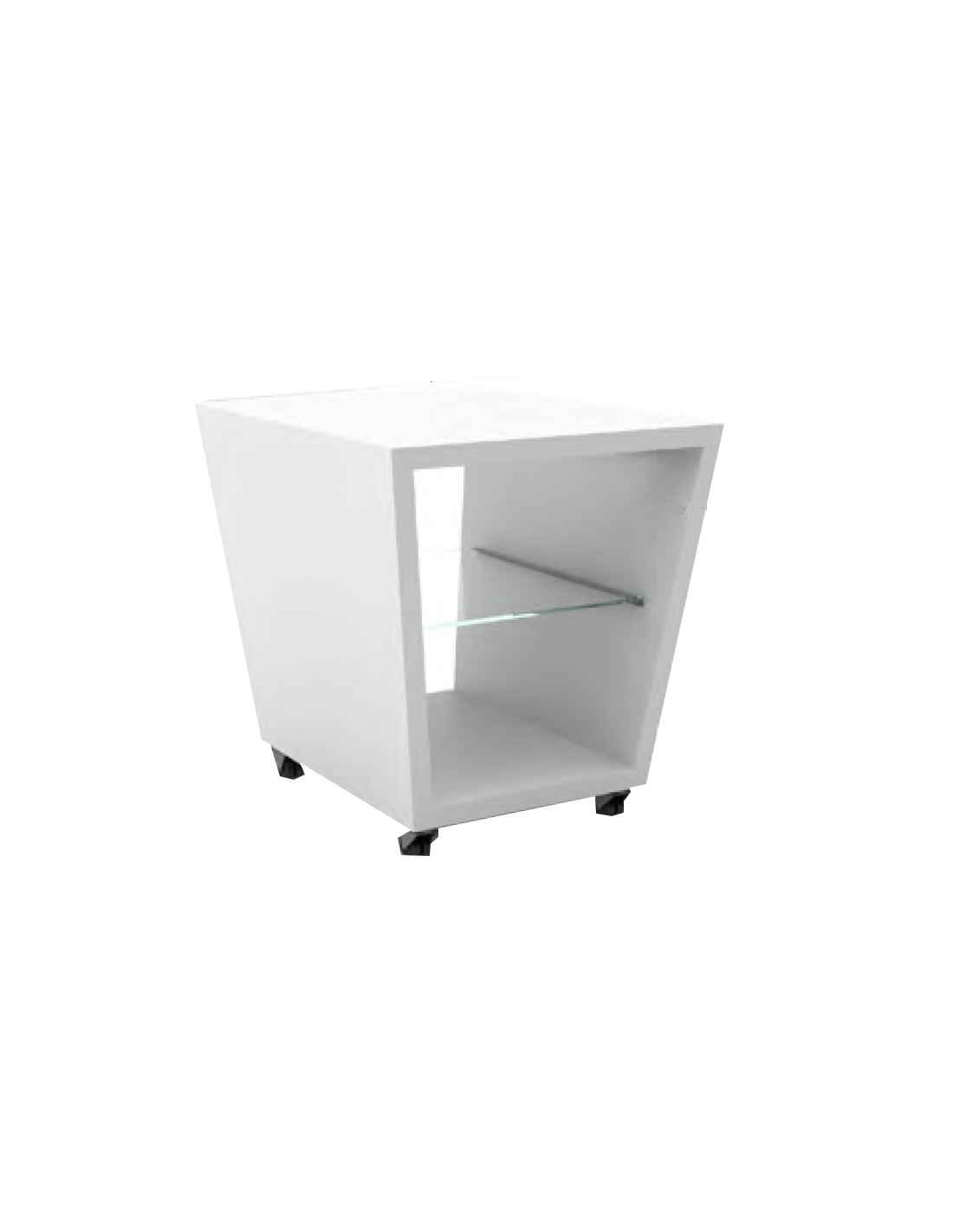 Soporte - Dimensiones cm 71 x 85 x 77.5 h -Con estante de cristal - Con ruedas