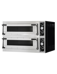 Horno eléctrico 6+6 pizzas - Cámara refractaria - Digital - cm 110 x 132 x 74,5 h
