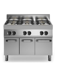 Cocina de gas - N. 6 incendios - Vano con porte - cm 110... 2