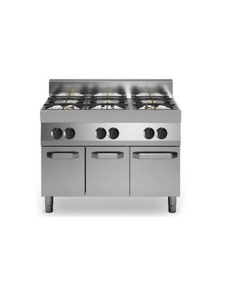 Cucina a gas - N. 6 fuochi - Vano con porte - cm 110 x 70 x 85h